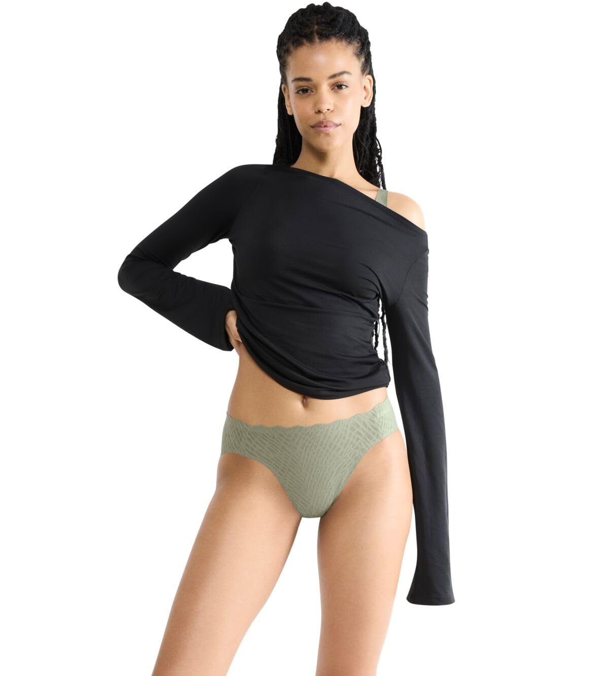sloggi-zero-feel-bliss-high-leg-unterhose-damen-moss-green-old-gr-e-m image 2