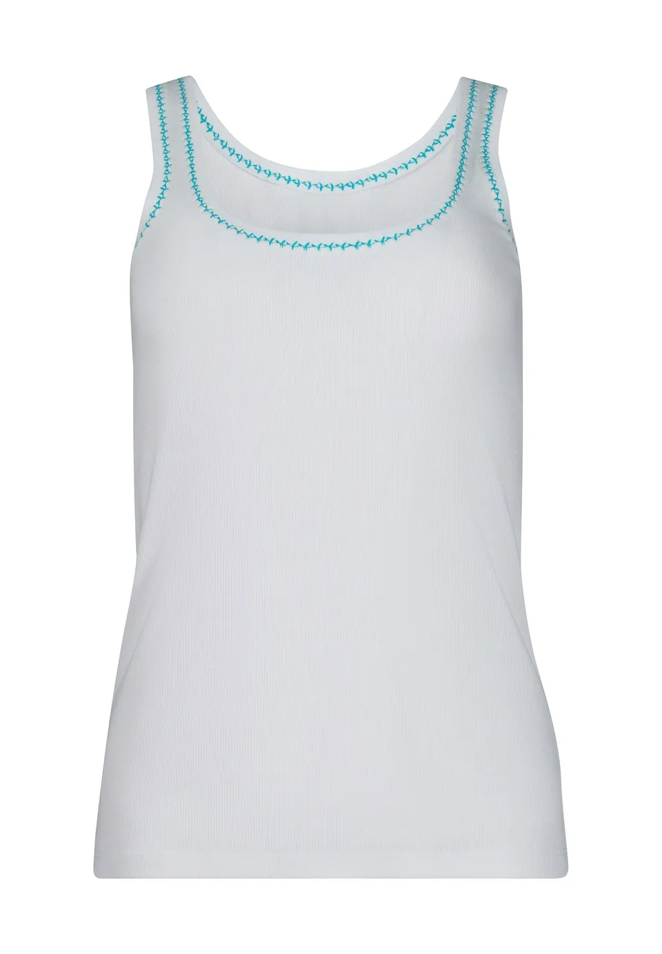 skiny-rib-tops-tank-top-whiteaqua-ripp-top-viskose-baumwolle image 1
