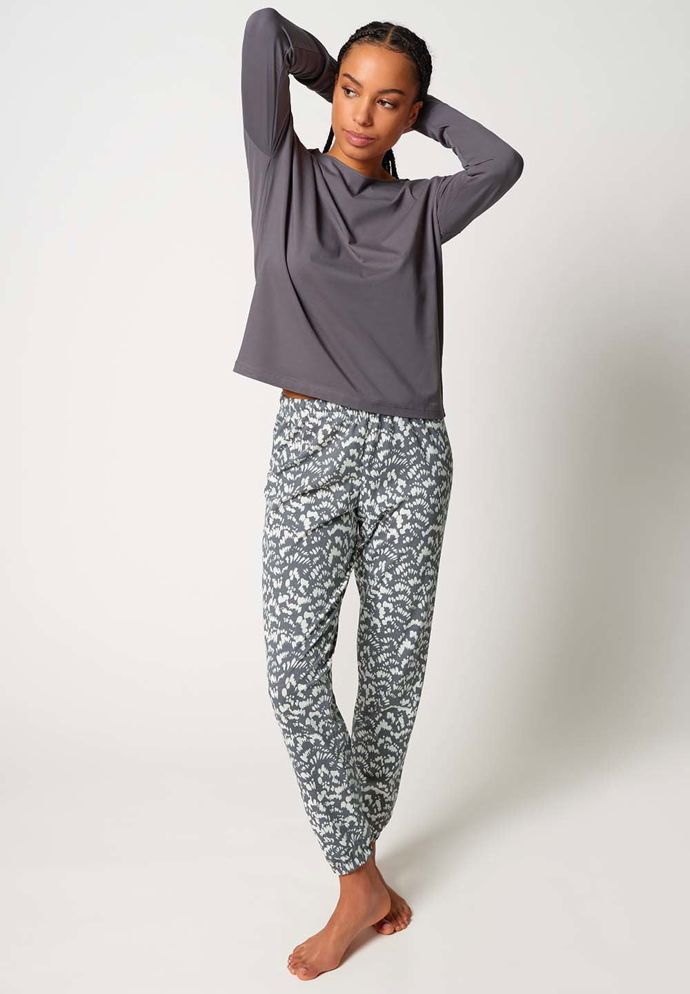 skiny-night-in-skiny-01-pyjama-lang-baumwolle-langarm-oberteil-und-hose-mit-kord image 1
