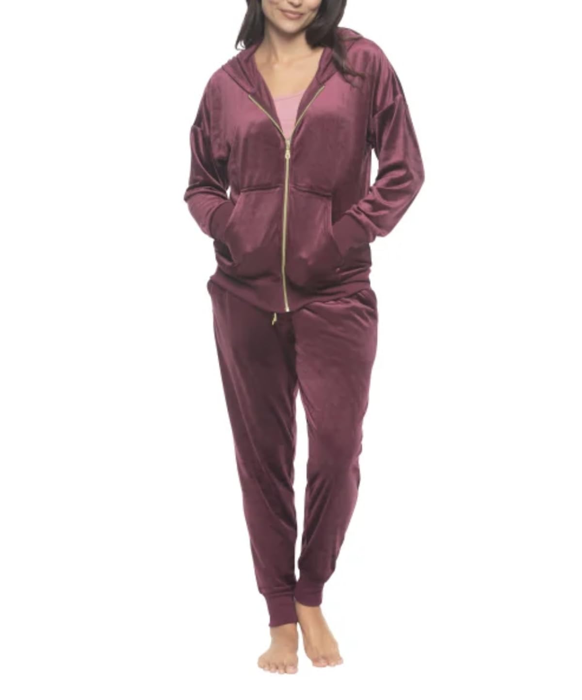 felina-damen-velours-trainingsanzug-2-teilig-hoodie-jogger image 6