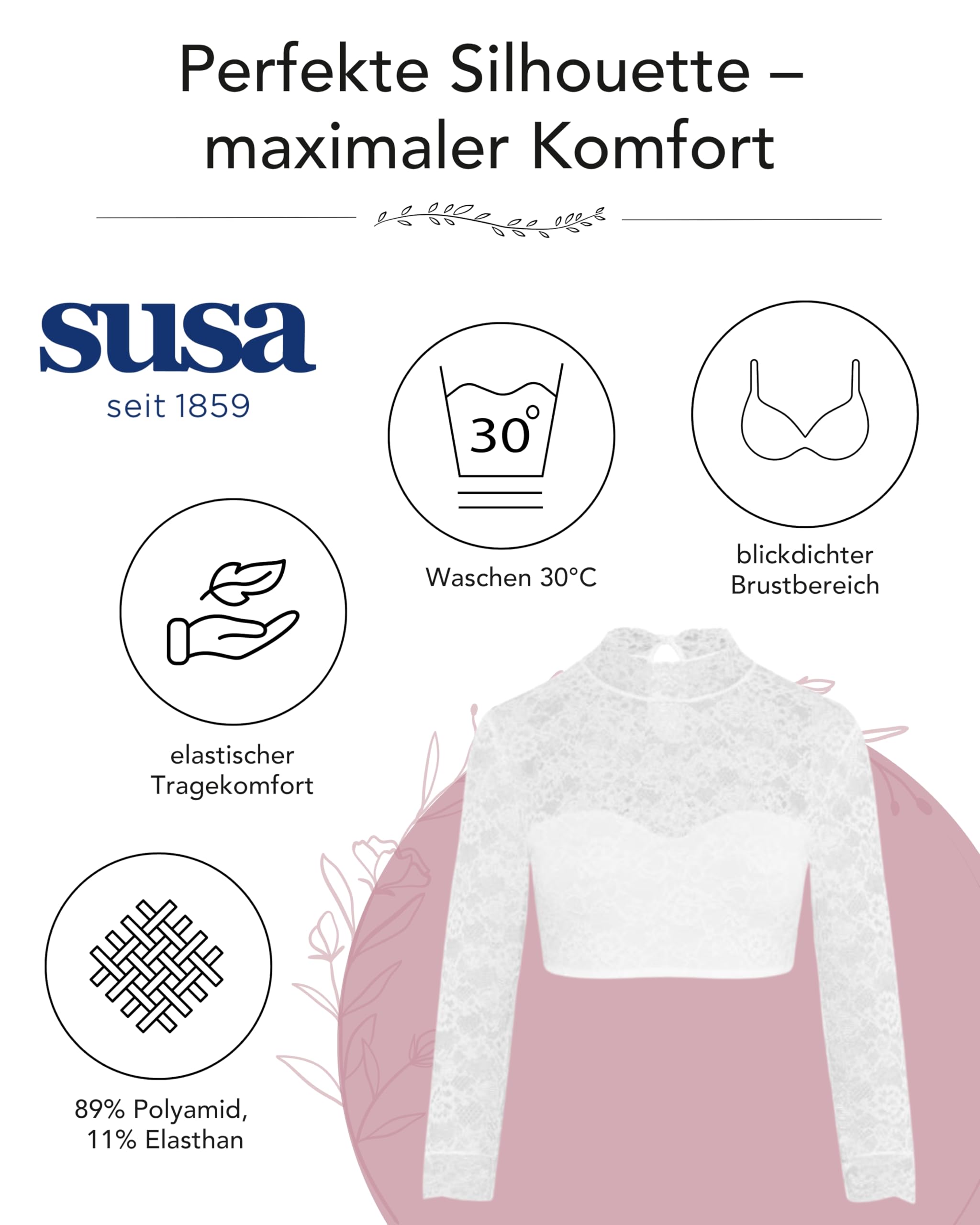 susa-wiesn-zauber-dirndl-bluse-3-4-arm-damen-5569 image 3
