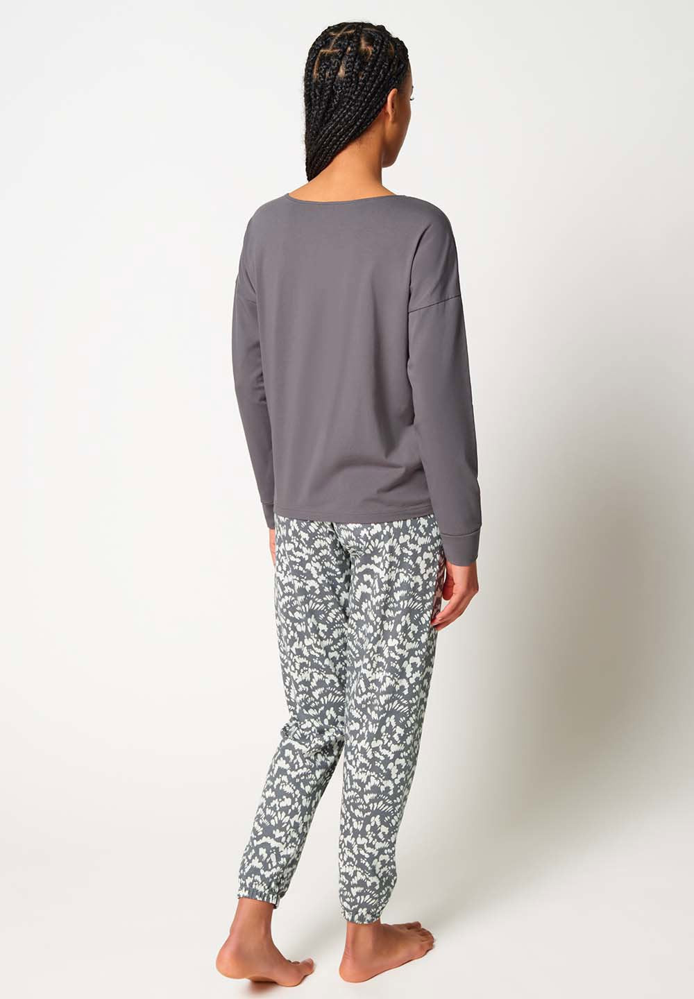 skiny-night-in-skiny-01-pyjama-lang-baumwolle-langarm-oberteil-und-hose-mit-kord image 2