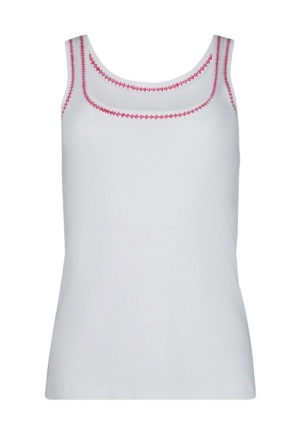 skiny-rib-tops-tank-top-whitered-feinripp-viskose image 1