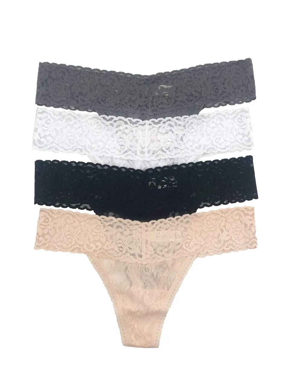 felina-secret-delight-stretchy-lace-low-rise-thong-string-4er-pack image 1