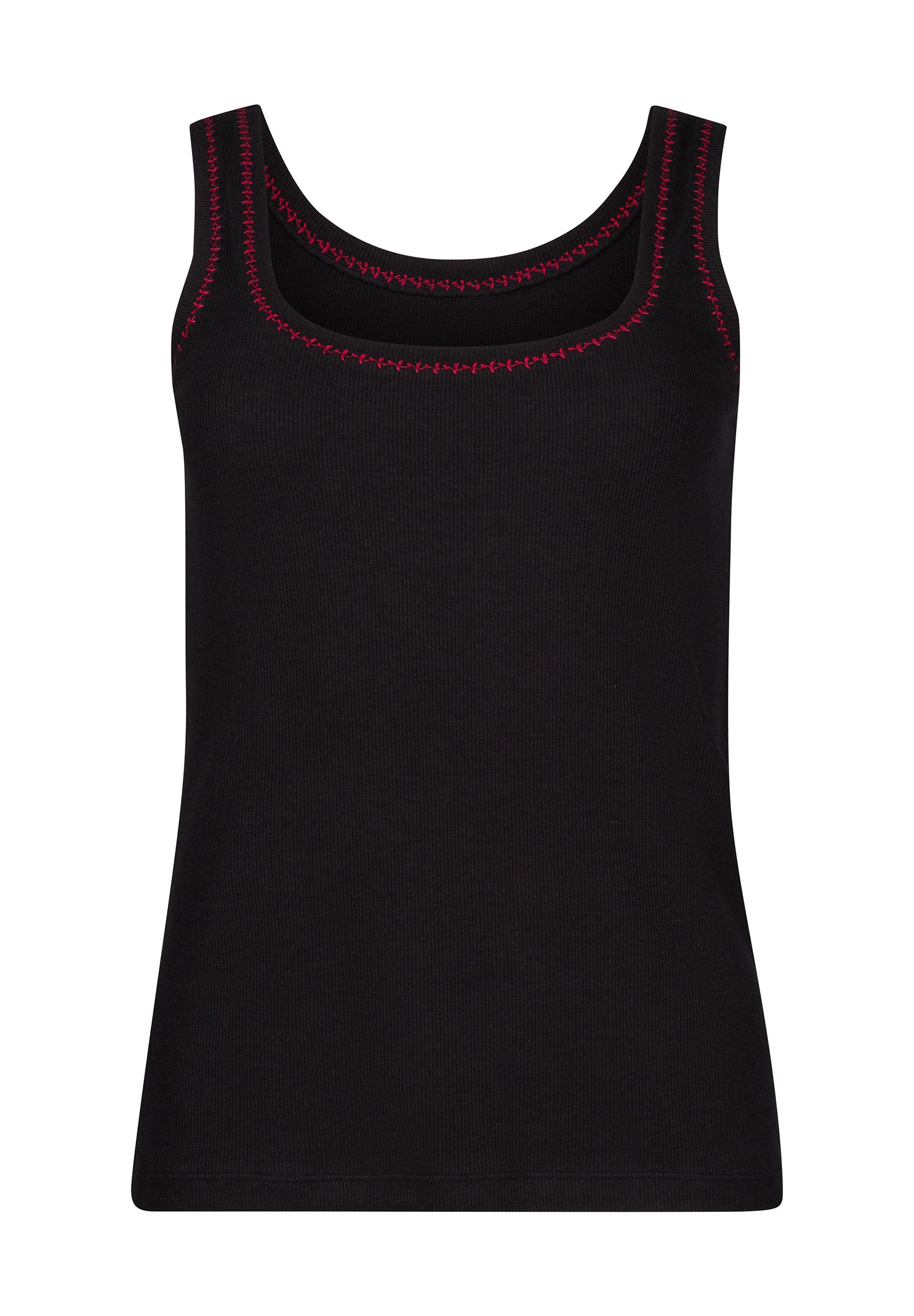 skiny-rib-tops-tank-top-blackred-087526-08a394-feinripp image 1