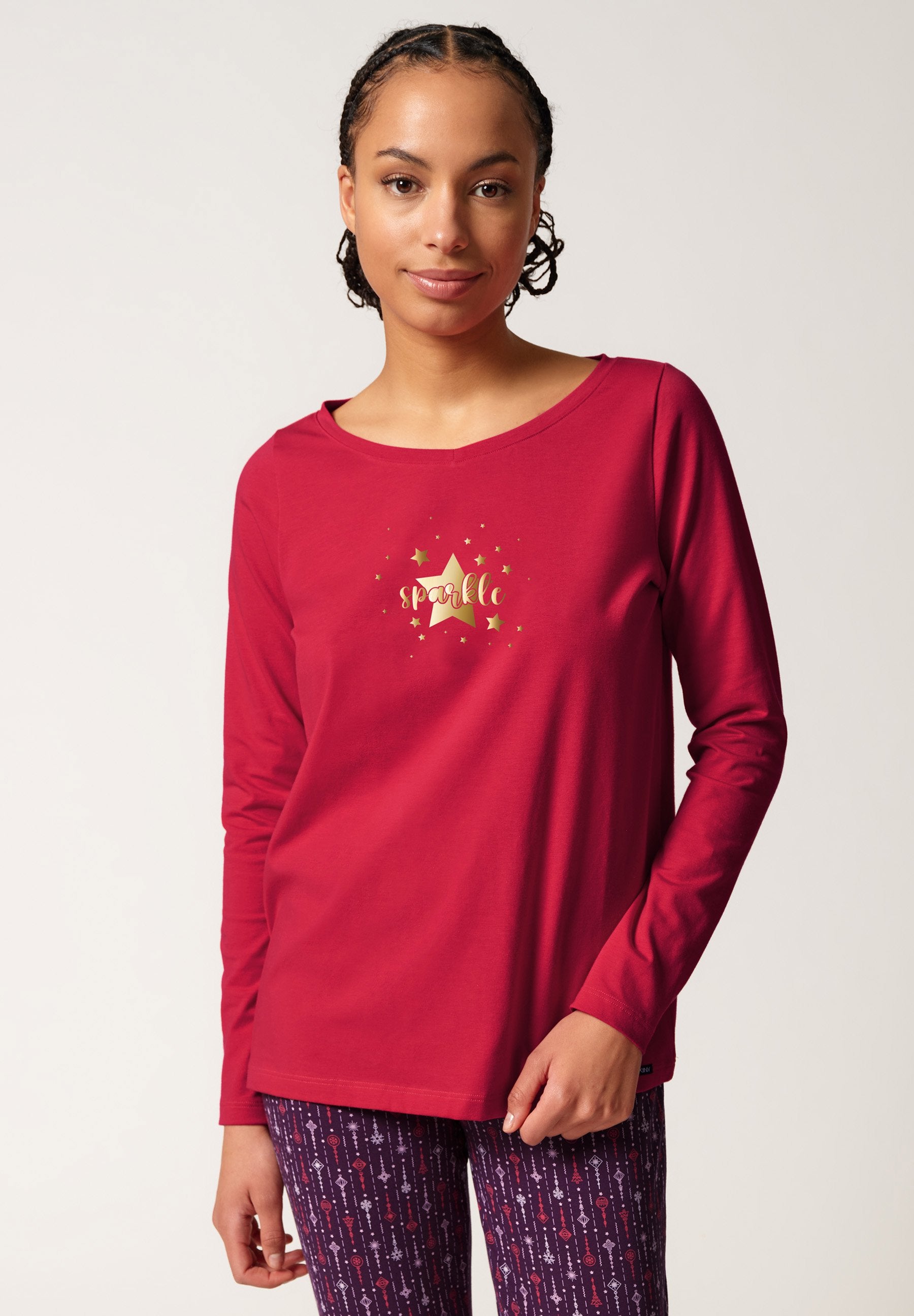 skiny-night-in-skiny-04-082553-08s657-langarm-shirt-mit-v-ausschnitt image 1