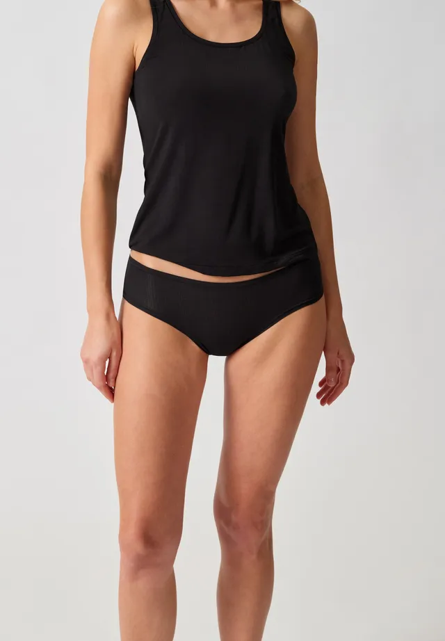 skiny-sheer-modal-panty-black-advantage-slip-damen image 1