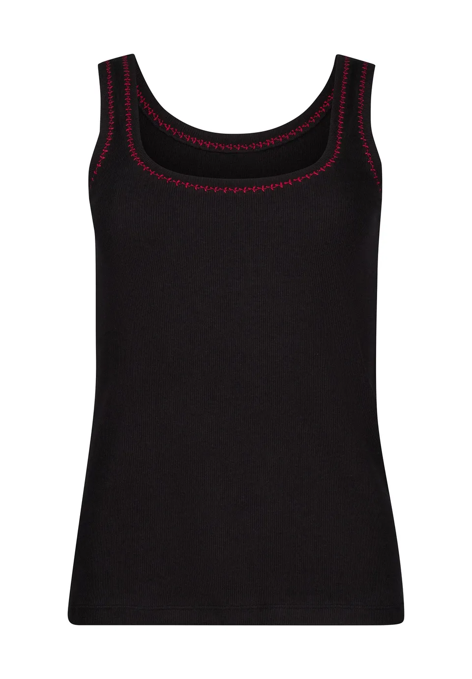 skiny-rib-tops-tank-top-blackred-087526-08a394-feinripp image 1
