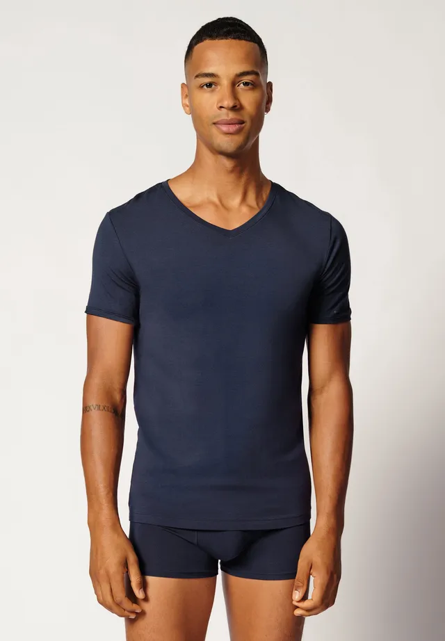 skiny-calmodal-v-neck-shirt-kurzarm-081428-tencel-modal-shirt image 1