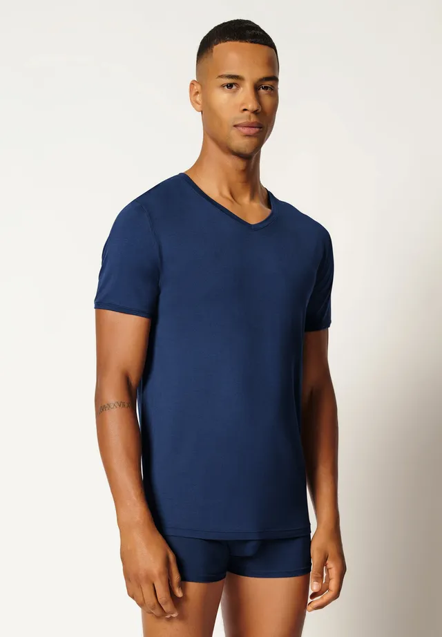 skiny-bamboo-deluxe-v-ausschnitt-shirt-kurzarm-herren image 1