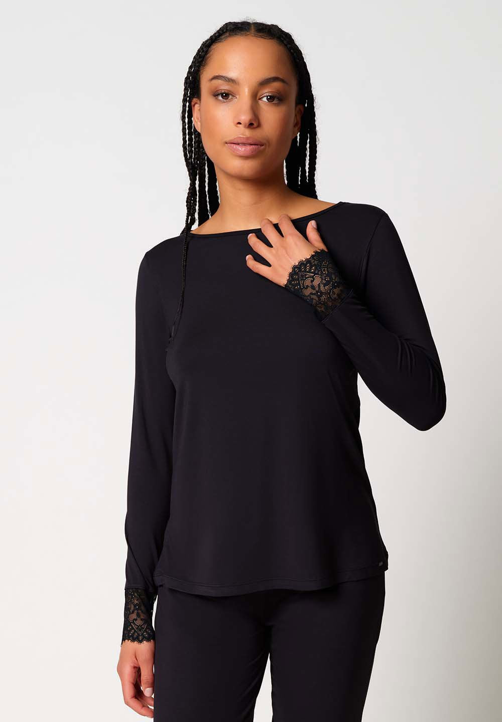 skiny-night-in-skiny-04-shirt-langarm-bambus-viskose-mit-spitze image 1